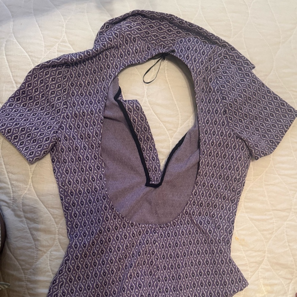 Zara Purple Patterned Bodysuit